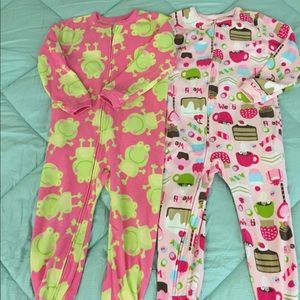 Carter’s Microfleece footies pj’s pajamas girl 4T
